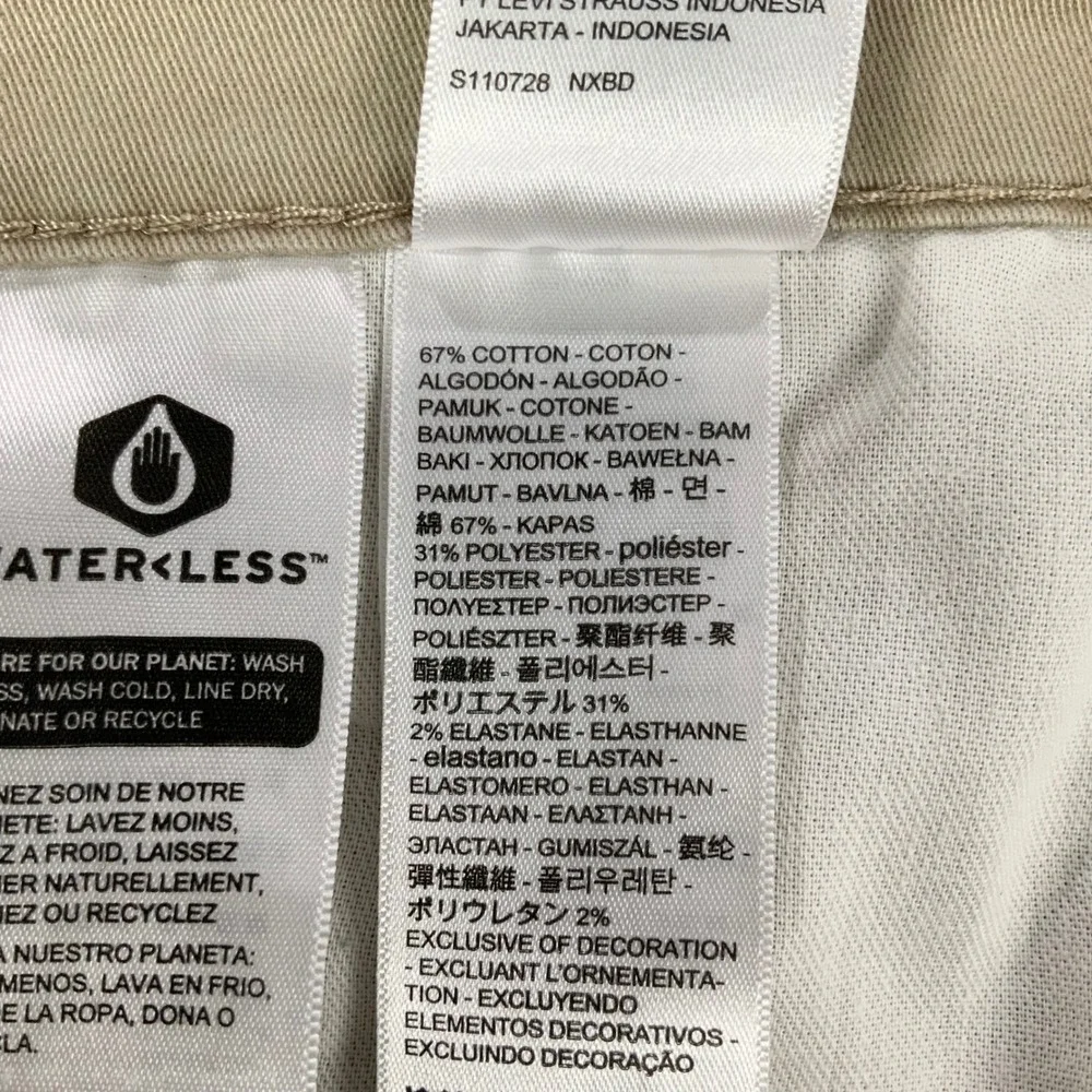 Levi's 541 Khaki Athletic Taper Pants 40x30 Zip Fly Mid Rise Stretch Chinos